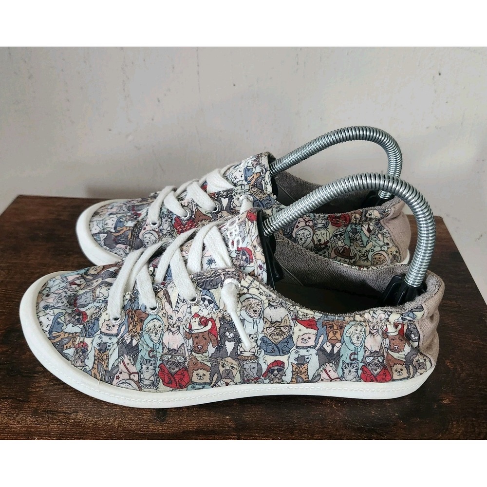 Bobs Skechers Womens 7 Beach Bingo Woof Pack Sneakers Shoes Dog Lover Slip On